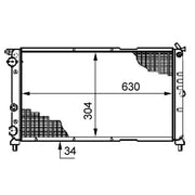 Mahle Engine Radiator fits Fiat Punto 1994-2000 1.7