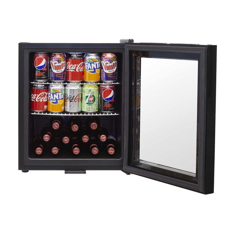 Baridi 50L Table Top Beer & Drinks Mini Fridge 3-10C Light Black & Glass Baridi  - Dynamic Drive