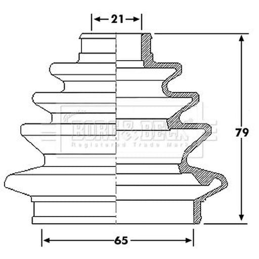 Borg & Beck Drive Shaft Bellow Kit Wheel Side BCB6216