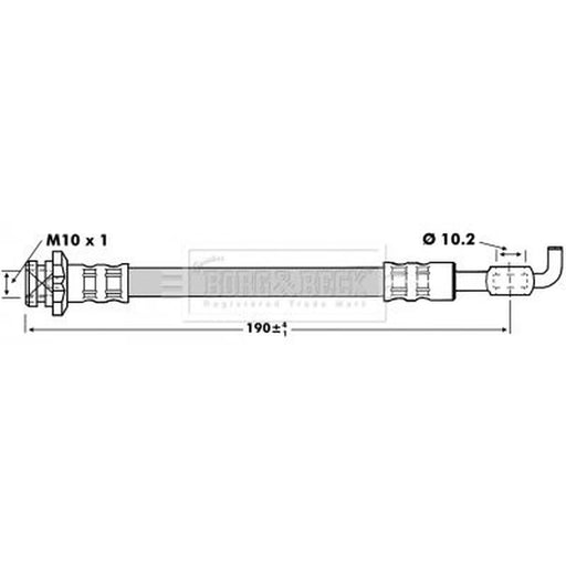 Borg & Beck Brake Hydraulic Hose Line Rear BBH6757
