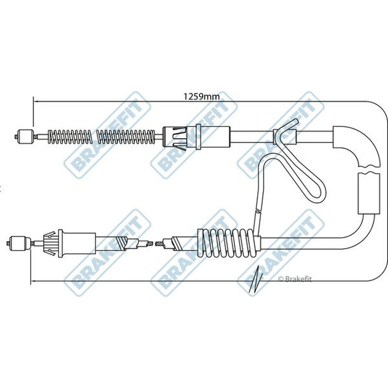 Apec Handbrake Cable Right Rear fits Ford Transit Platform/Chassis 2000-2006 2.4