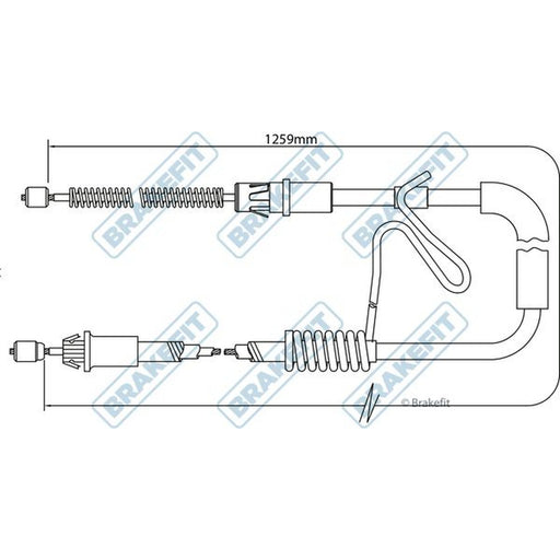 Apec Handbrake Cable Right Rear fits Ford Transit Platform/Chassis 2000-2006 2.4
