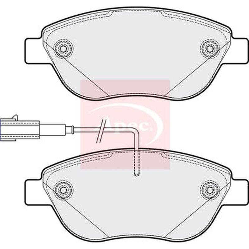 Apec Front Brake Pad Set fits Abarth 500 / 595 / 695 2008 on 1.4