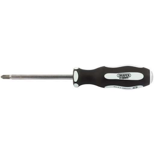 Draper 'Pound Thru' Cross Slot Soft Grip Screwdriver, No.2 x 100mm 35223 Draper - Dynamic Drive