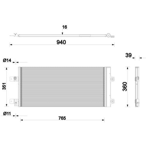 Mahle Air Conditioning Condenser fits Man Tgs I 2007-2021