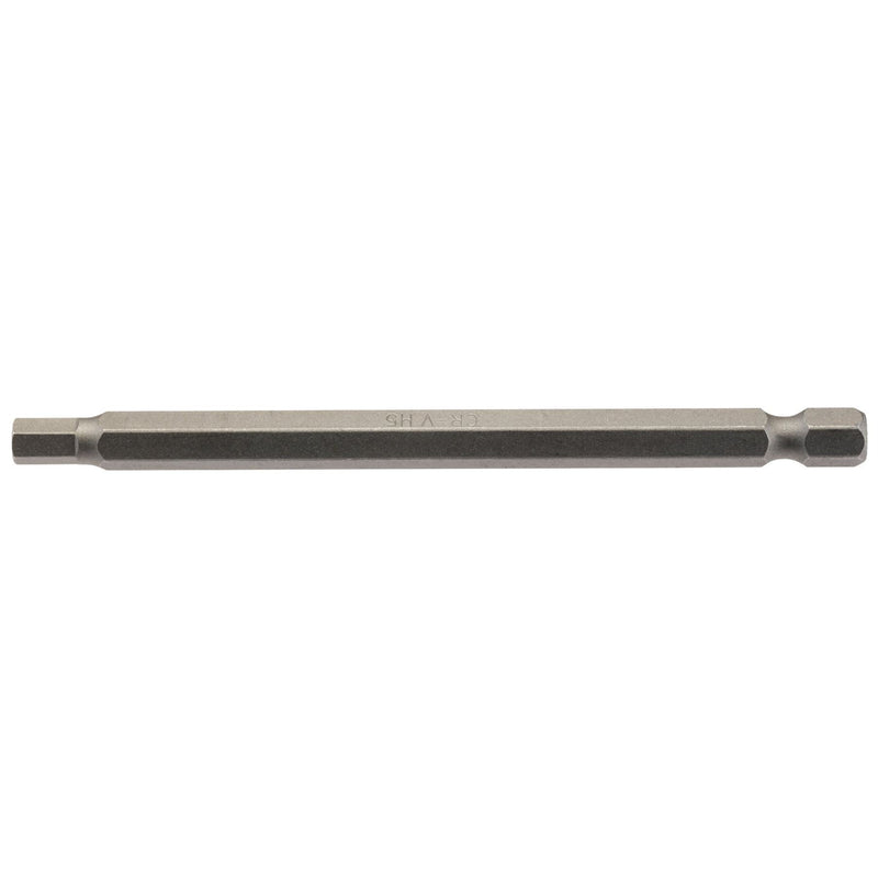 Draper Hexagonal Insert Bit, 5mm, 1/4" Hex, 100mm Long (Pack of 1) 64374 Draper - Dynamic Drive