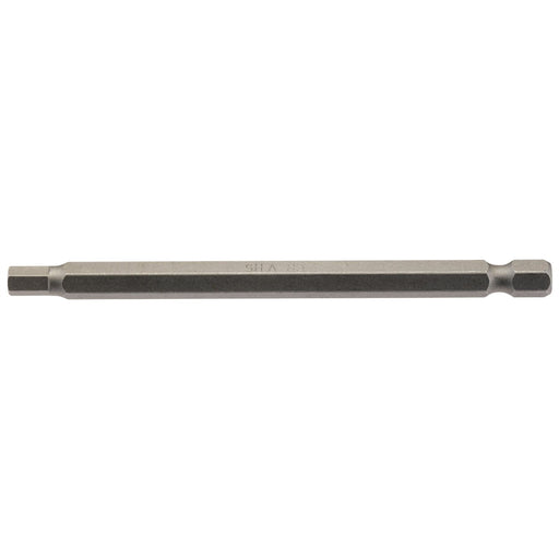 Draper Hexagonal Insert Bit, 5mm, 1/4" Hex, 100mm Long (Pack of 1) 64374 Draper - Dynamic Drive