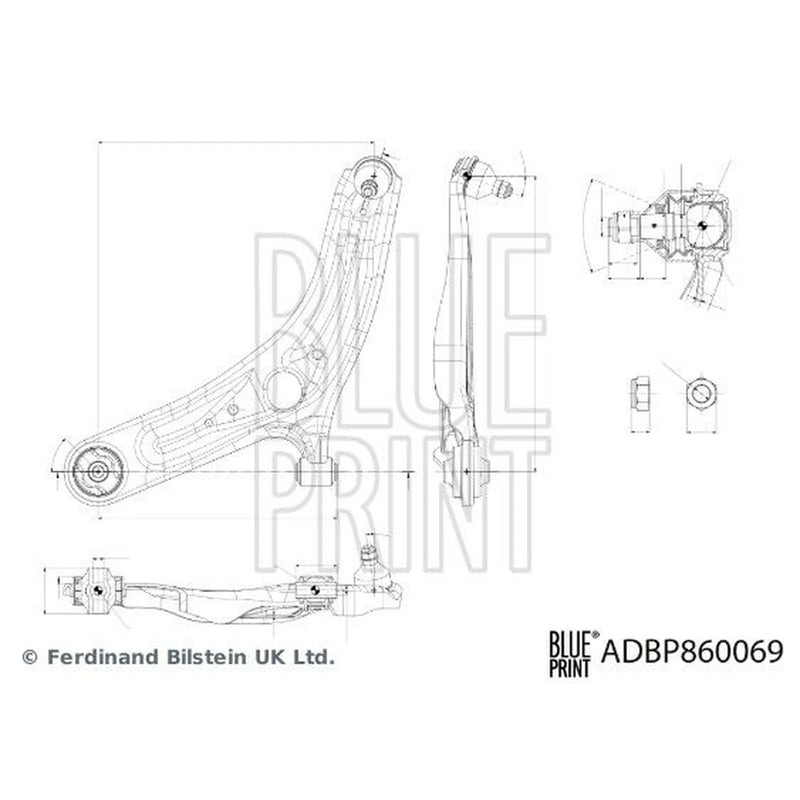 Blue Print Control/Trailing Arm Front Left ADBP860069