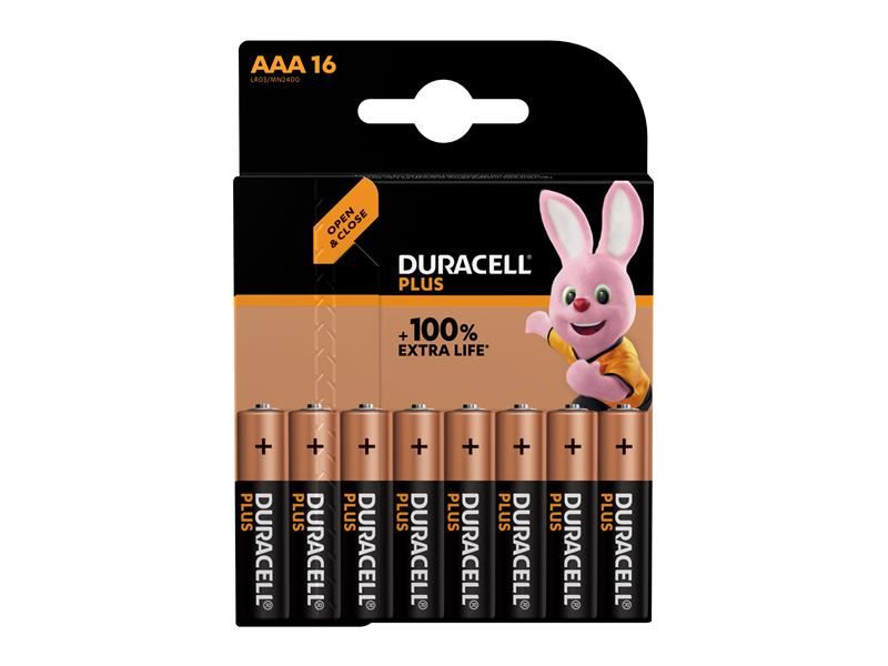 Duracell AAA Cell +100% Plus Power Batteries (Pack 16) Duracell - Dynamic Drive