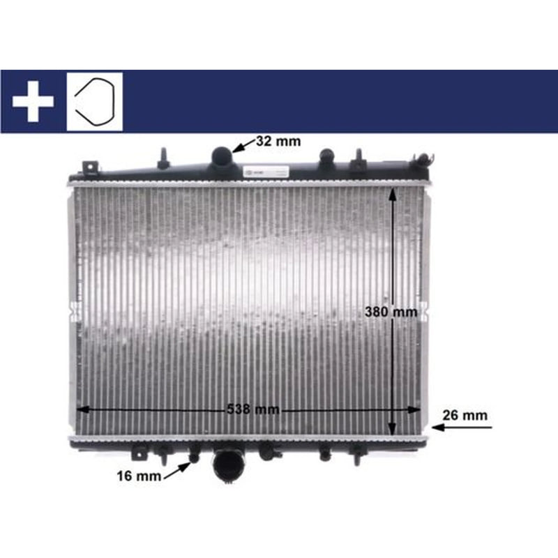 Mahle Engine Radiator fits Citroën C5 I 2001-2004 1.8 2.0