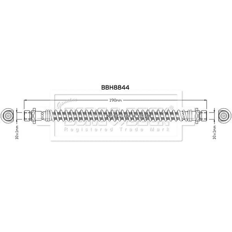 Borg & Beck Brake Hydraulic Hose Line inner BBH8844