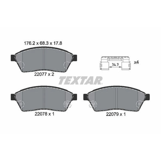 Textar Front Brake Pad Set 2207701