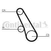 Continental CTAM Timing Belt Cambelt 55 Teeth fits Hyundai H-1 2000-2004 2.4
