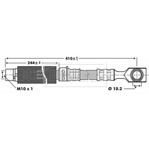Borg & Beck Brake Hydraulic Hose Line Front Right BBH6826