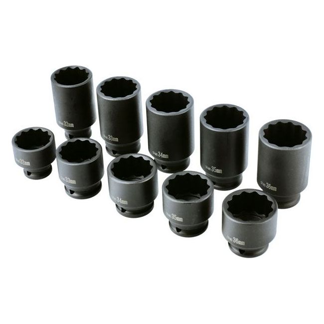 Laser Bi-Hex Impact Socket Set 1/2"D 10pc 8700 Laser - Dynamic Drive