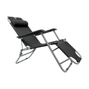 Leisurewize Easi-Recline Sun Lounger Chair - Black Garden Camping Caravan Lesisurewize  - Dynamic Drive
