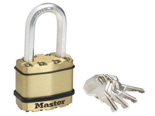 Master Lock Excell™ Brass Finish 45mm Padlock 4-Pin - 38mm Shackle Master Lock - Dynamic Drive