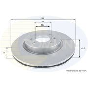 Comline Front Brake Internally Vented Discs & Pads fits Kia Stonic 2021 on 1.0