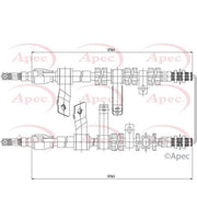 Apec Handbrake Cable Left Rear fits Daewoo Matiz 1998 on 0.8