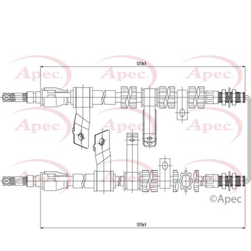 Apec Handbrake Cable Left Rear fits Daewoo Matiz 1998 on 0.8