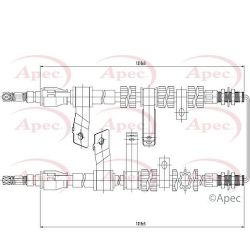 Apec Handbrake Cable Left Rear fits Daewoo Matiz 1998 on 0.8