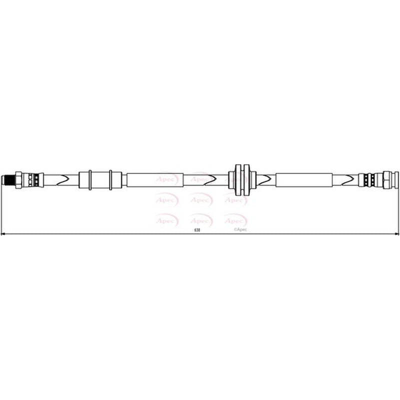 Apec Brake Hydraulic Hose Line Front fits Alfa Romeo 159 2005-2011 2.4 3.2