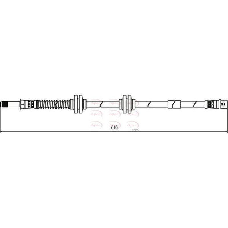 Apec Brake Hydraulic Hose Line Front fits VW Transporter 2003-2015 1.9 2.0 2.5