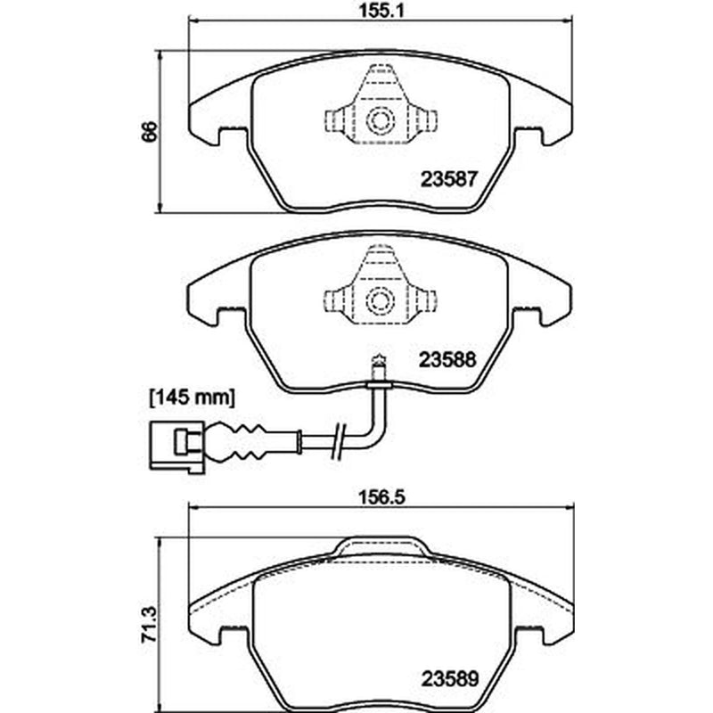 Mintex Front Brake Pad Set fits Audi A1 2010-2018 1.0 1.2 1.4 1.6 1.8 2.0