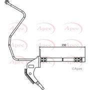 Apec Brake Hydraulic Hose Line Rear Left fits Opel Astra F 1991-1998 1.6 1.8 2.0
