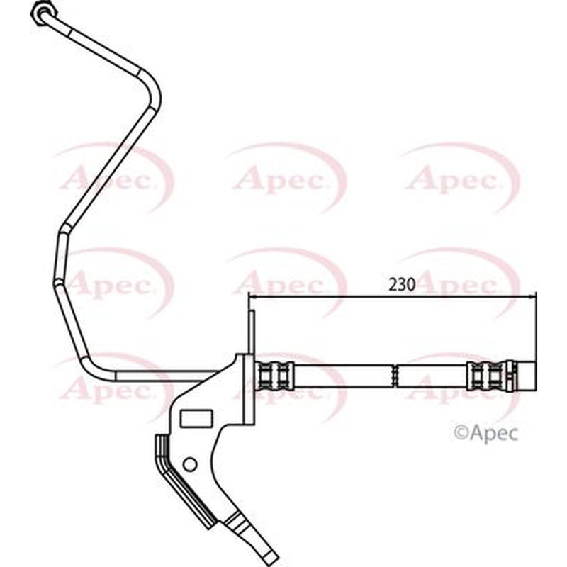 Apec Brake Hydraulic Hose Line Rear Left fits Opel Astra F 1991-1998 1.6 1.8 2.0