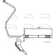Apec Brake Hydraulic Hose Line Rear Left HOS3707