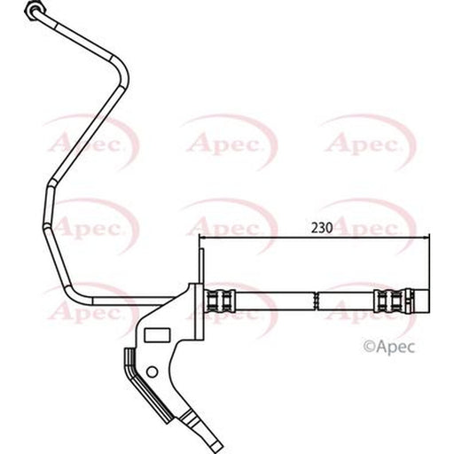 Apec Brake Hydraulic Hose Line Rear Left fits Opel Astra F 1991-1998 1.6 1.8 2.0