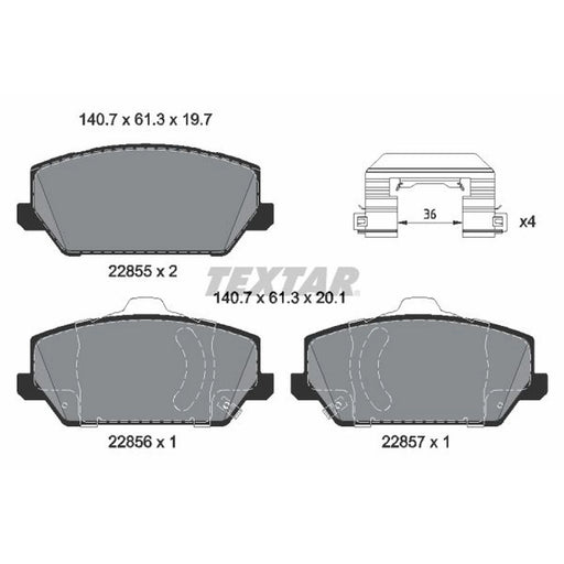 Textar Front Brake Pad Set 2285501