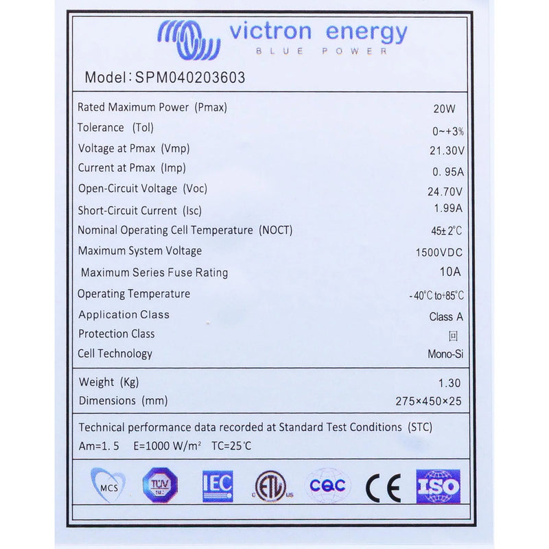 Victron Solar Panel 175W-12V Poly 1485x668x30mm