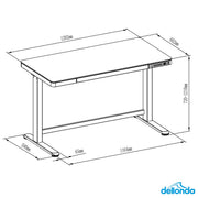 Dellonda Single Motor Ultra-Quiet Electric Desk with Control Panel USB Port Dellonda - Dynamic Drive