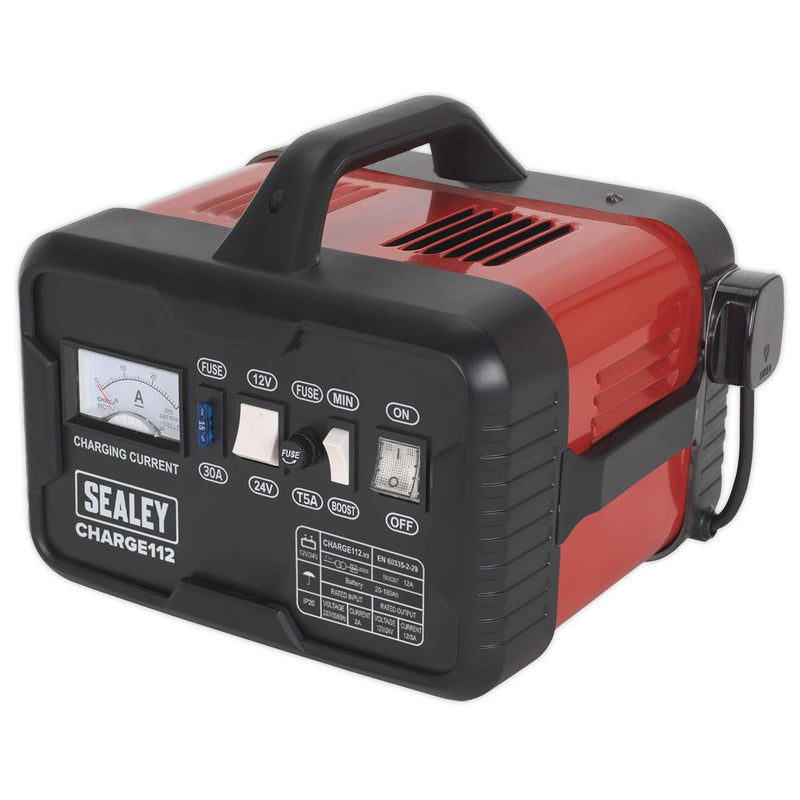 Sealey Battery Charger 16Amp 12/24V 230V CHARGE112 Sealey  - Dynamic Drive