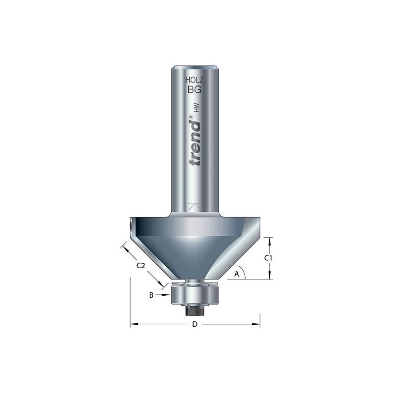 Trend 46/38 x 1/2 TCT Bearing Guided Chamfer 45° 50 x 19mm Trend - Dynamic Drive