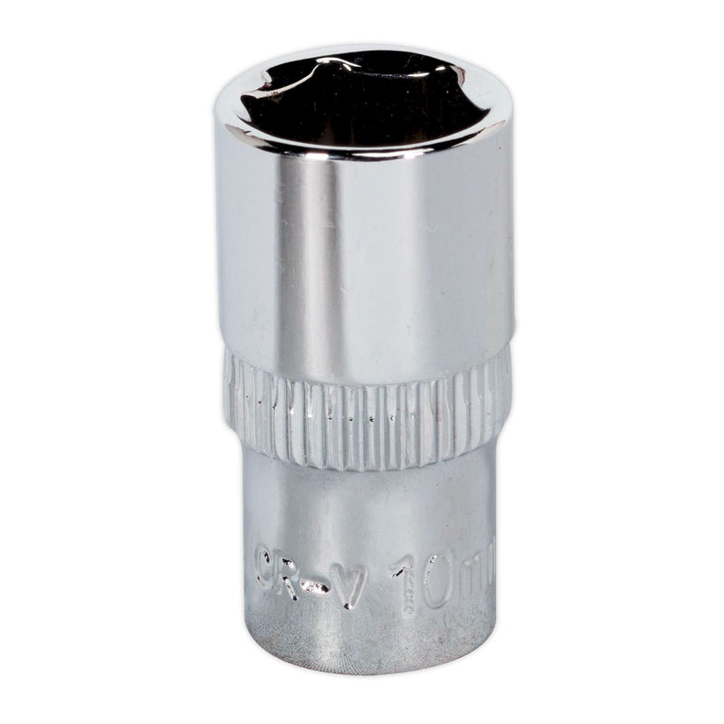 Sealey WallDrive Socket 10mm 1/4"Sq Drive Fully Polished SP1410 Sealey - Dynamic Drive