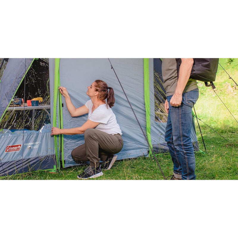 Coleman Tunnel Tent Meadowood 4 Person Black Out Bedrooms Grey Camping Garden Coleman - Dynamic Drive