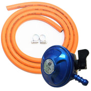 Complete BBQ Cooker Kit Butane 21mm Clip On Regulator Gas Hose Clips Stove Crusader - Dynamic Drive