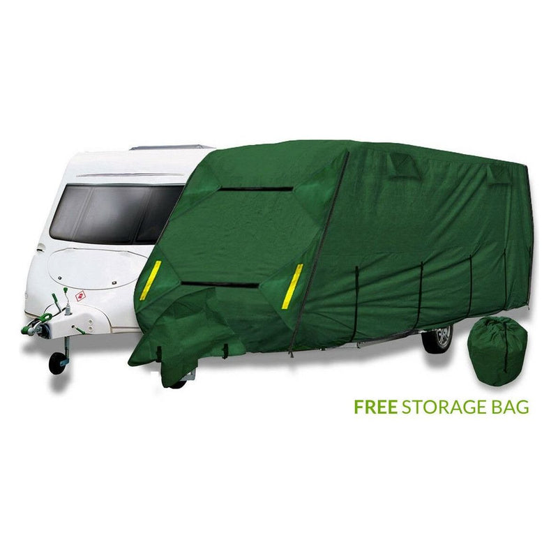 Coverpro Premium Breathable 4-Ply Full Green Caravan Cover Fits 14-17Ft Free Bag Crusader - Dynamic Drive