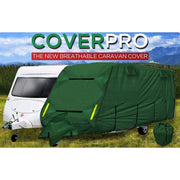 Coverpro Premium Breathable 4-Ply Full Green Caravan Cover Fits 17-19Ft Free Bag Crusader - Dynamic Drive