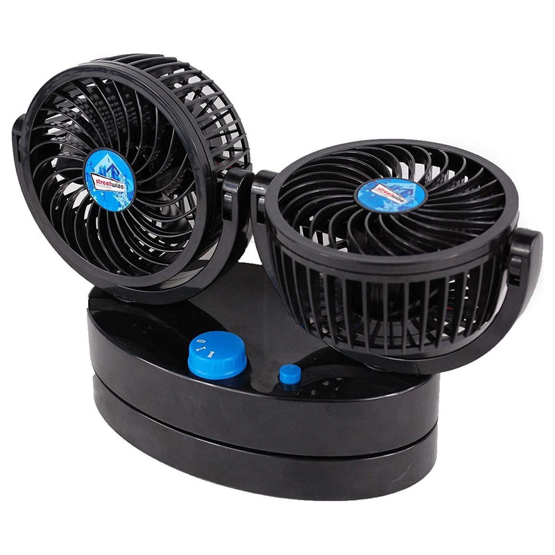 Cyclone II oscillating fan compact & quiet 12v car motorhome camper caravan Streetwize - Dynamic Drive