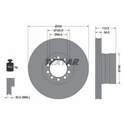 Textar 2 x Internally Vented Brake Discs 93322400