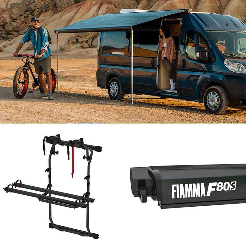 Fiamma F80S Awning, Fixing Bracket, Bike Carrier Bundle for Fiat Ducato L4 H2 Vans Fiamma - Dynamic Drive