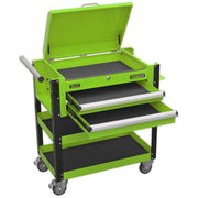 Sealey HD Mobile Tool & Parts Trolley 2 Drawer-Locking Top HV Green AP760MHV Sealey  - Dynamic Drive