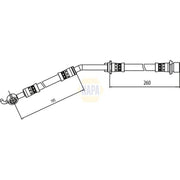 NAPA Brake Hydraulic Hose Line Front Right fits Toyota Yaris/Vitz 2005-2012