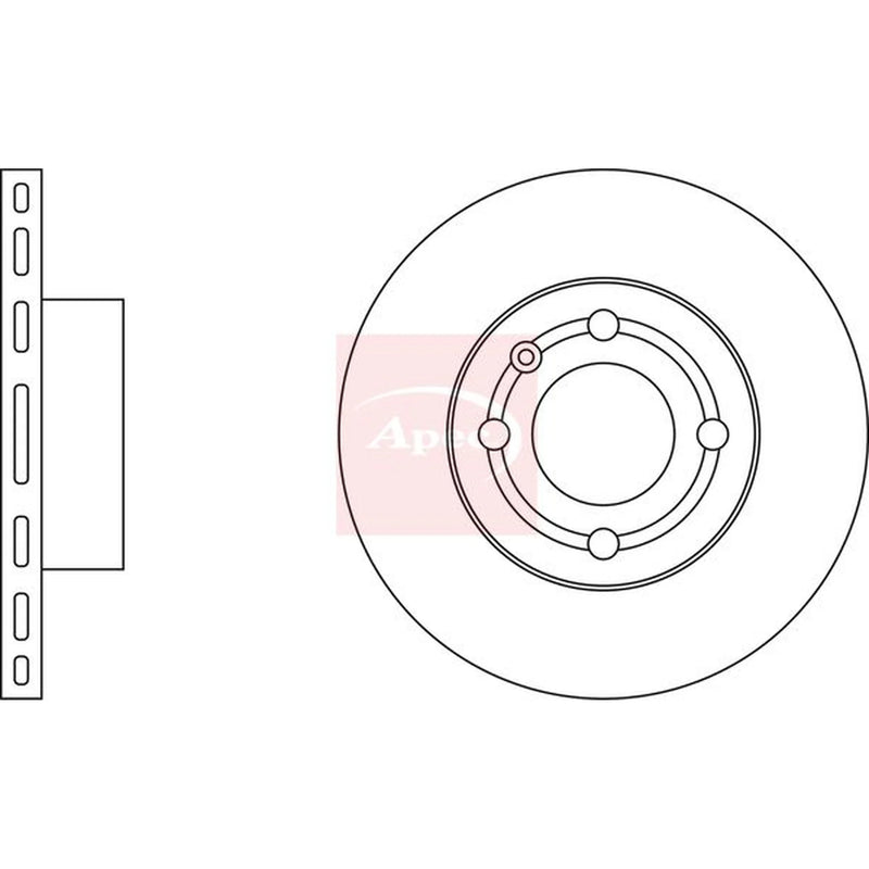 Apec 2 x Vented Front Brake Discs DSK233-x2