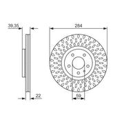 Bosch Front Brake Vented Discs & Pads fits Alfa Romeo Spider 1995-2005 2.0