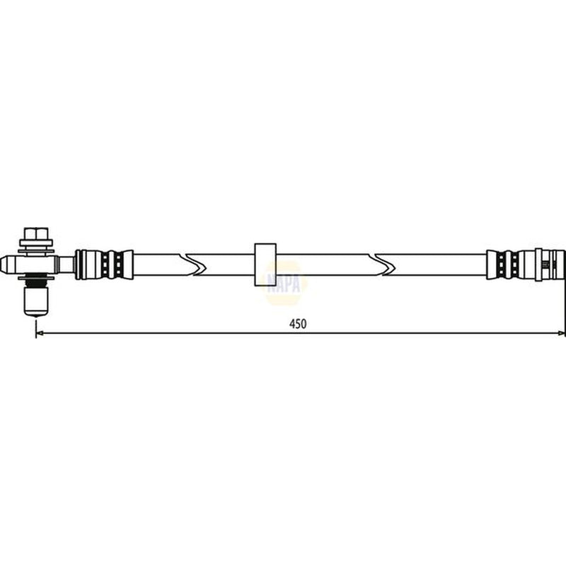 NAPA Brake Hydraulic Hose Line Front fits Audi A3 1996-2003 1.6 1.8 1.9